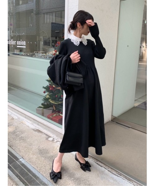 「titivate」 ニットワンピース - ブラック系その他 レディース_画像8