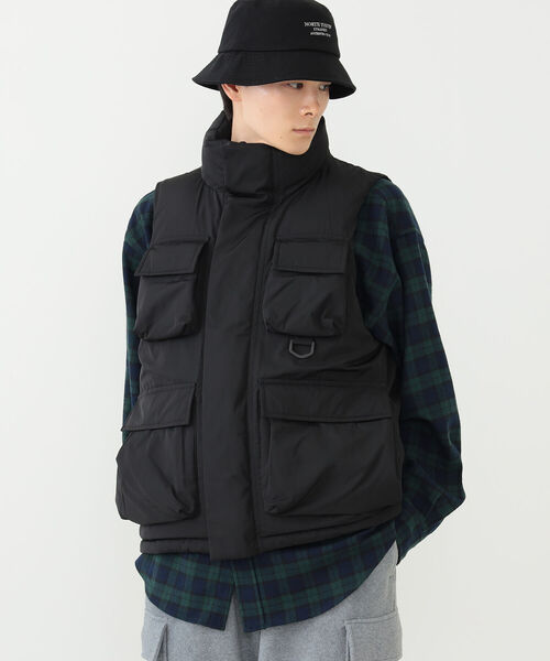 「BEAMS HEART」 ベスト LARGE ブラック メンズ_画像6