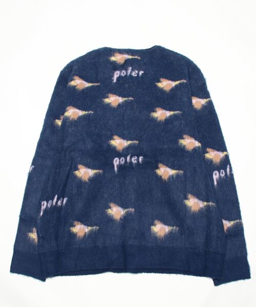 「POLeR」 ニットカーディガン L ネイビー メンズ_画像2