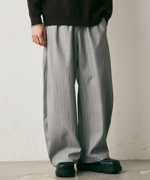 Shoowtime（ショウタイム） スラックス Stripe Tuck Slacks