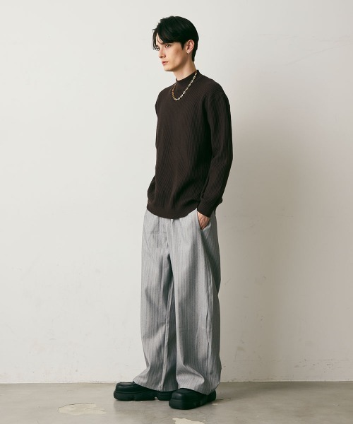 Shoowtime（ショウタイム） スラックス Stripe Tuck Slacks
