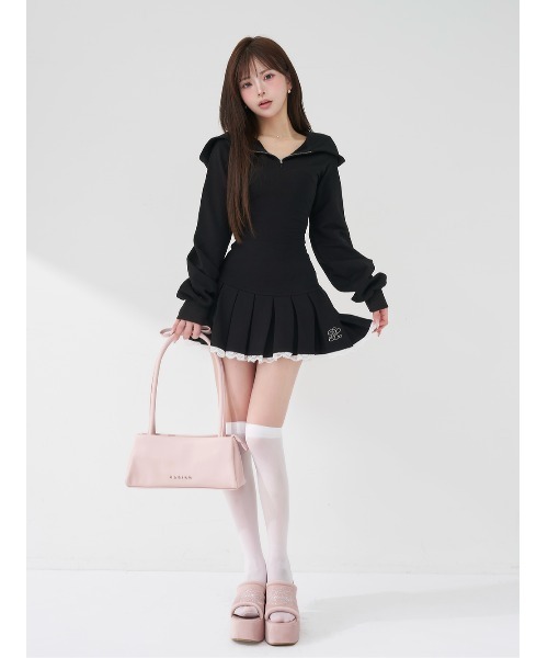 Darich（ダーリッチ） ワンピース レースドッキングプリーツミニ