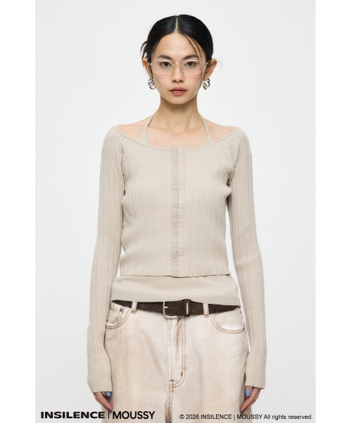 【美品】INSILENCE OFF SHOULDER ニット MOUSSY（マウジー） ニット セーター INSILENCE OFF SHOULDER ニット