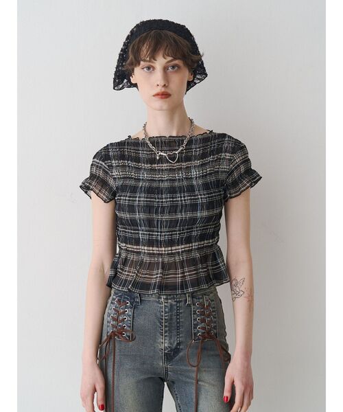 jouetie（ジュエティ） tシャツ 半袖 シャーリングシアートップス