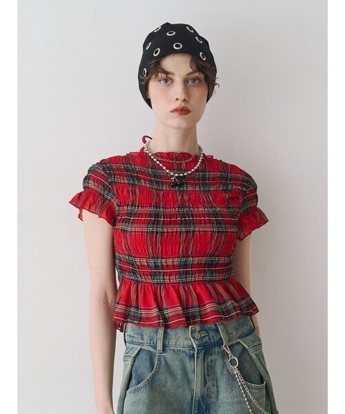 jouetie（ジュエティ） tシャツ 半袖 シャーリングシアートップス