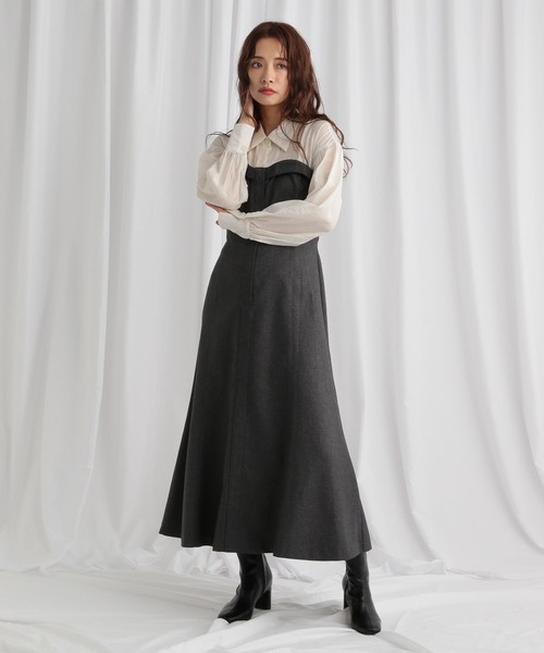 「mysty woman」 ドッキングワンピース FREE ダークブラウン レディース_画像3