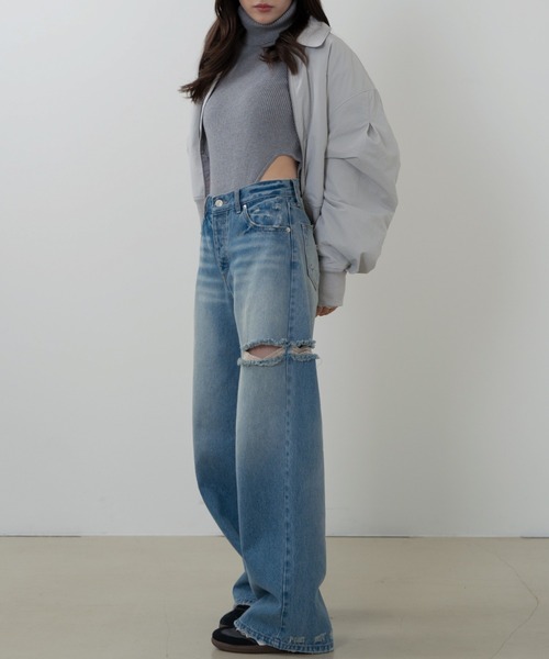 「SENEE」 デニムパンツ SMALL ブラック レディースの画像