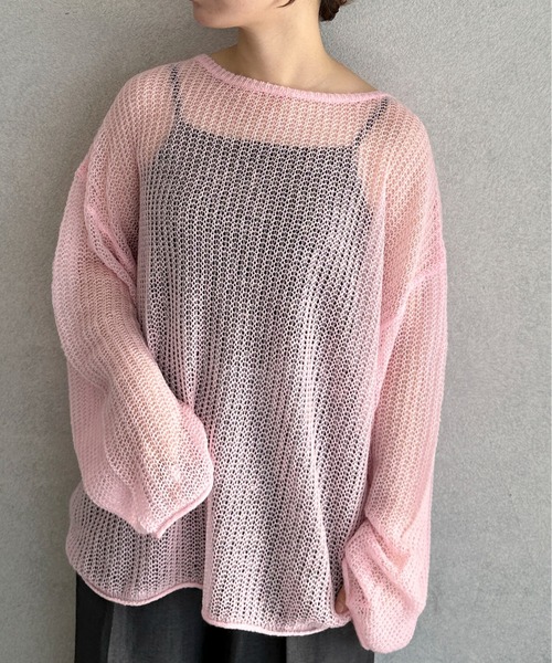 「feepur」 長袖ニット MEDIUM レッド レディース_画像3