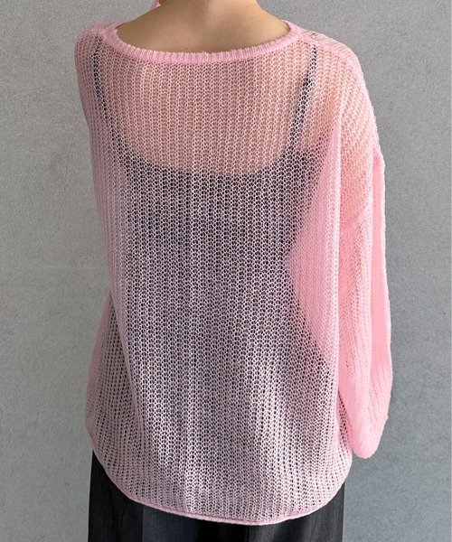 「feepur」 長袖ニット MEDIUM レッド レディース_画像6