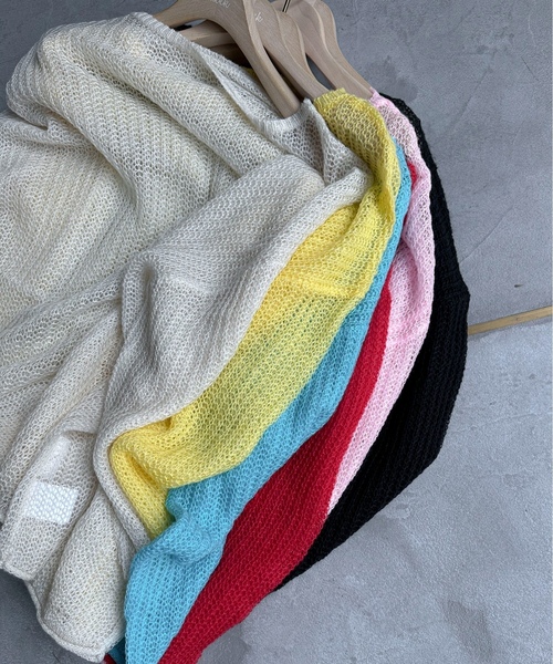 「feepur」 長袖ニット MEDIUM レッド レディース_画像9