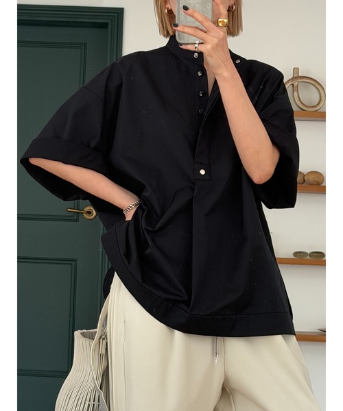RIM.ARK ブラウス シャツ Band collar detail tops バンドカラー