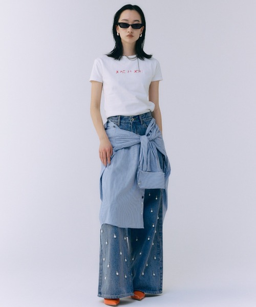 「JOSE MOON」 半袖Tシャツ FREE チャコールグレー レディース_画像2