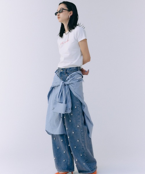 「JOSE MOON」 半袖Tシャツ FREE チャコールグレー レディース_画像4