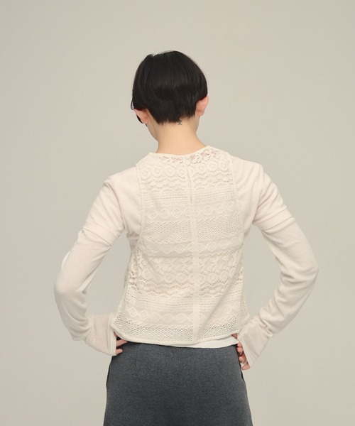 タンクトップ ノースリーブ 「eL」Lace American Sleeve Tank Top