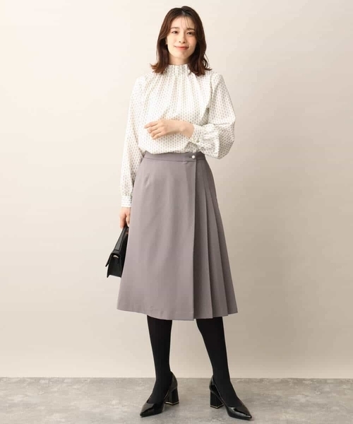 「OFUON le MK」 長袖ブラウス 36 ネイビー レディース_画像5