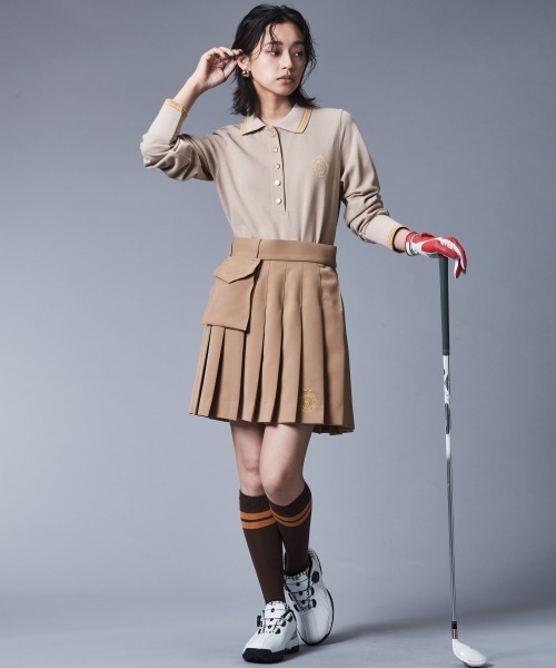 「CHIC STYLE」 プリーツスカート LL ベージュ レディース_画像8