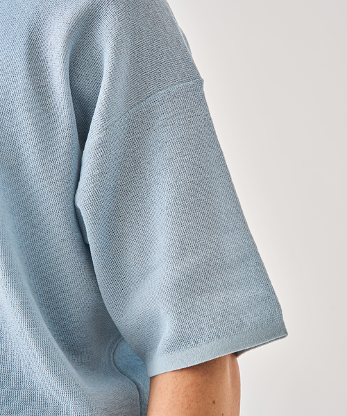 EDIFICE（エディフィス） tシャツ LINEN LUXE V ネック ニット Tシャツ