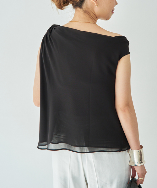 ブラウス シャツ 「BY SLOAN/バイ スローン」Georgette Knot Twist Top レディースの画像