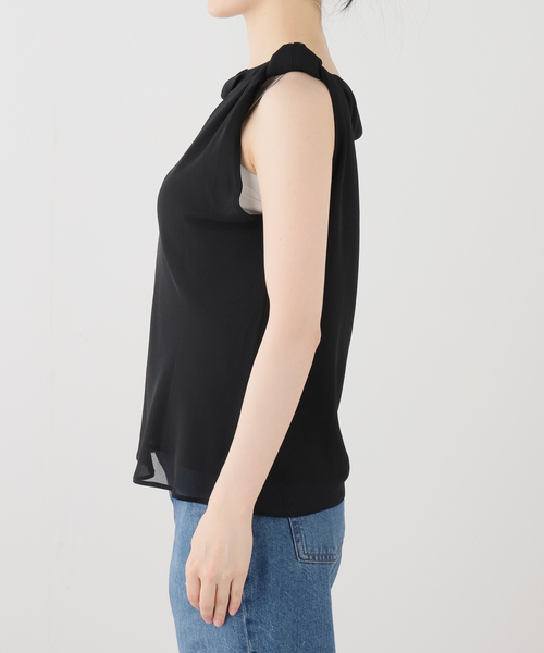 ブラウス シャツ 「BY SLOAN/バイ スローン」Georgette Knot Twist Top レディースの画像
