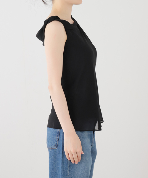 ブラウス シャツ 「BY SLOAN/バイ スローン」Georgette Knot Twist Top レディースの画像
