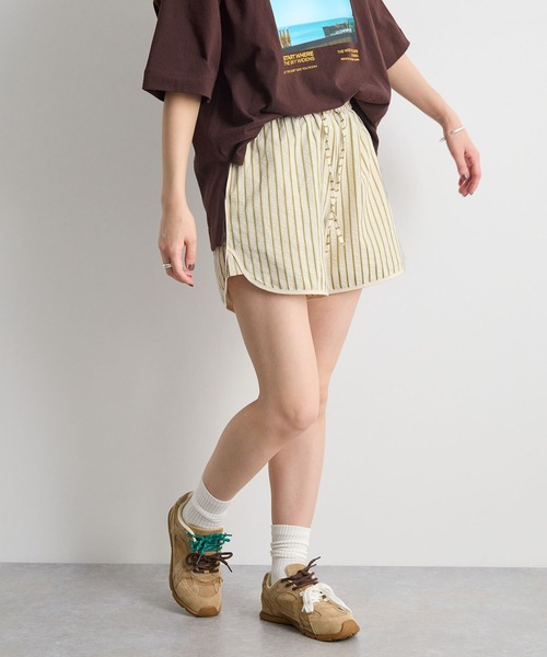 STELLA FISH パンツ 「夏フェス」ストライプショートパンツ レディース