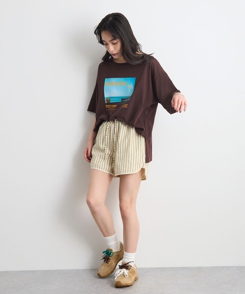 ブリーフィング レディース ショートパンツ ストライプサイズXSキュロット風 STELLA FISH パンツ 「夏フェス」ストライプショートパンツ レディース