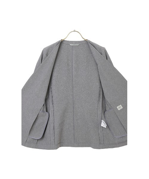「AOYAMA」 「ZERO PRESSURE」ノーカラージャケット L ライトグレー レディース_画像5