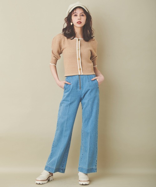 「31 Sons de mode」 デニムパンツ 38 ダークインディゴブルー レディース_画像2