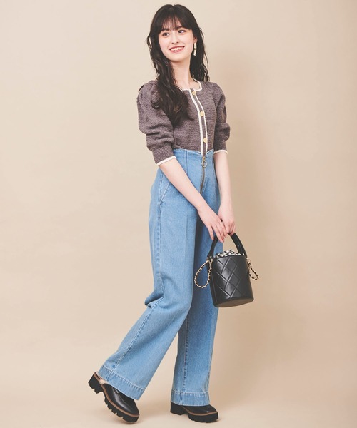 「31 Sons de mode」 デニムパンツ 38 ダークインディゴブルー レディース_画像5