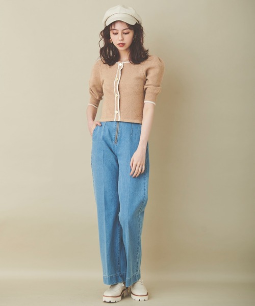 「31 Sons de mode」 デニムパンツ 38 ダークインディゴブルー レディース_画像6