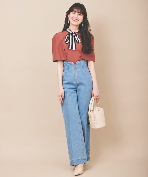 「31 Sons de mode」 デニムパンツ 38 ダークインディゴブルー レディース_画像7