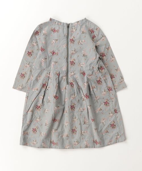 「Bonpoint」 「KIDS」花柄長袖ワンピース 6 ブルー キッズ_画像2