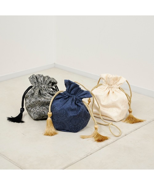 シルバーゴールド編み込み巾着袋 タッセル付き 楽天市場】Glitzy Bag 巾着 タッセル レオパード柄 お洒落