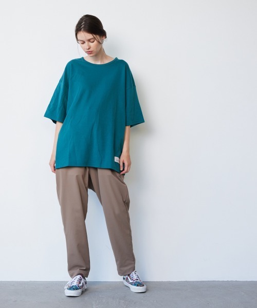 メンズ Tシャツ フラワー ロゴ レタリング クルーネック a0913 rehacer tシャツ : Flower Logo Wide CS / フラワーロゴワイド