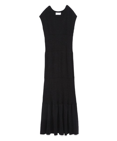 emmi ワンピース 「emmi atelier」リブ切り替えニットワンピース