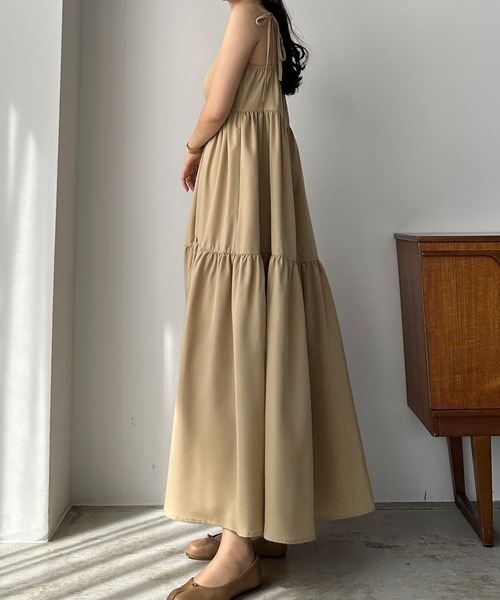 Louere（ルエレ） ワンピース リボンティアードキャミワンピース