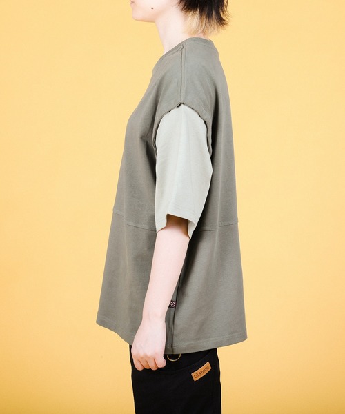 カットソー 2WAY CREW NECK BIG S/S T-SHIRT S'more tシャツ 2WAY REMOVABLE SLEEVE COTTON CREW NECK BIG S