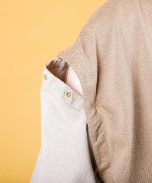 S'more tシャツ 2WAY REMOVABLE SLEEVE COTTON CREW NECK BIG S