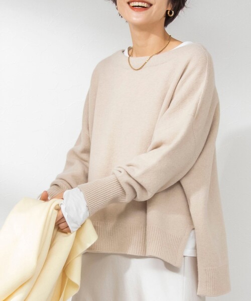 NOLLEY'S ニット ウールカシミヤボートネックプルオーバーニット