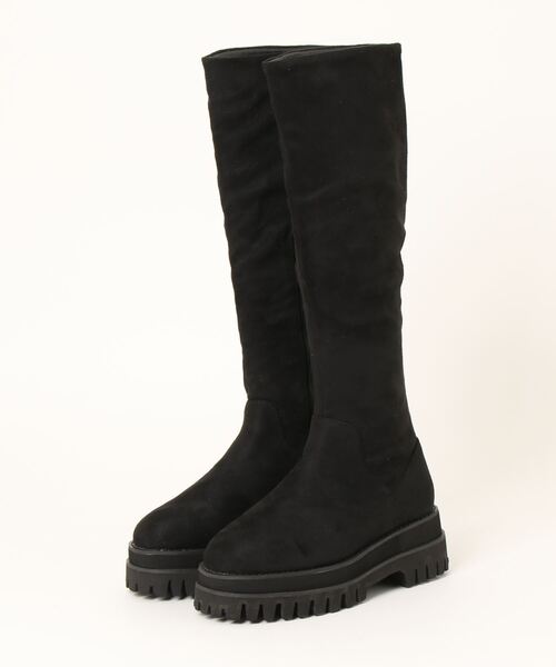 厚底牛革レディースバイク用ロングブーツ Parade ブーツ 「厚底」タンクソールロングブーツ 455-WK レディース