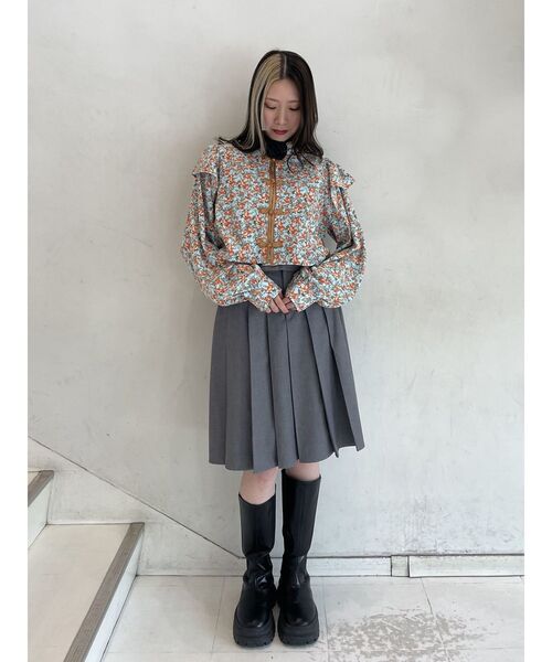 jouetie ブラウス シャツ ショルダーフリルショートチャイナ
