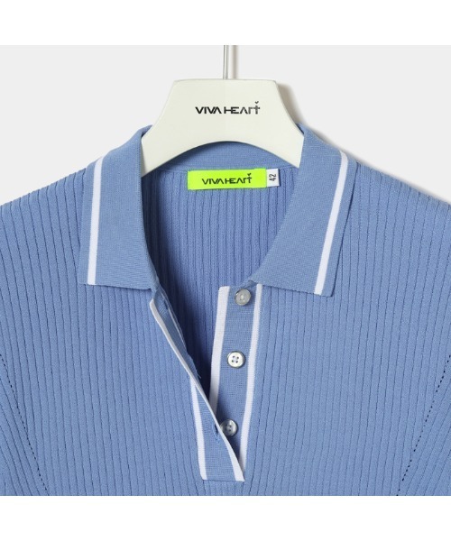 VIVA HEART ビバハート ブルー　ゴルフ　半袖　ポロシャツ　　L　42 VIVA HEART（ビバハート） ポロシャツ ポロ 「VIVA HEART/GOLF
