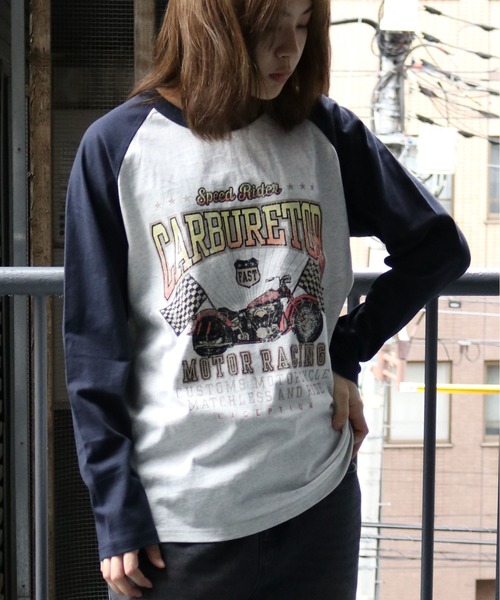 Starting Over tシャツ ラグラン ロゴ プリント ロングスリーブT