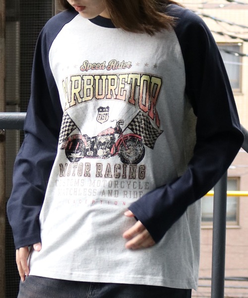 Starting Over tシャツ ラグラン ロゴ プリント ロングスリーブT
