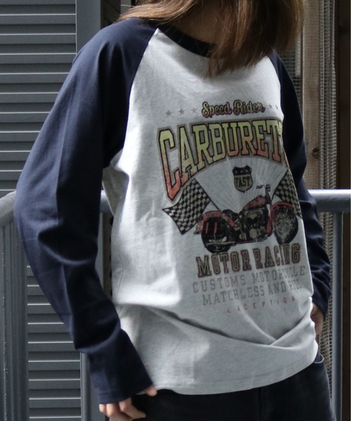 Starting Over tシャツ ラグラン ロゴ プリント ロングスリーブT
