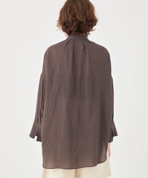 Ballsey（ボールジィ） ブラウス シャツ シアーリネン Vテールシャツ