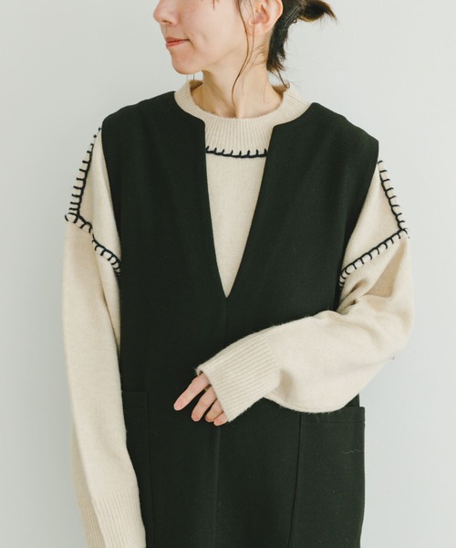 ITEMS URBANRESEARCH ニット セーター ステッチクルーネック