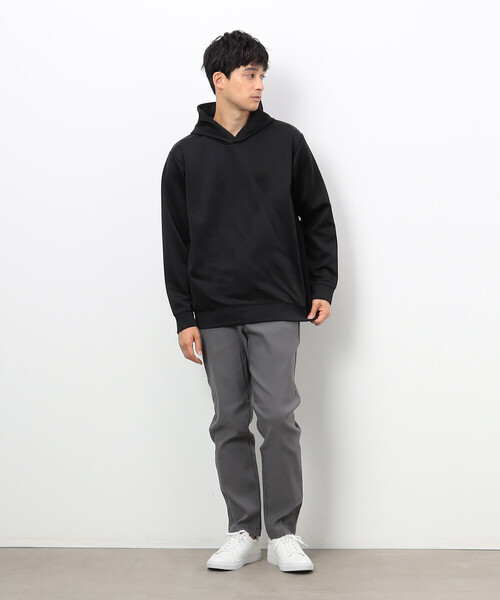 COMME CA ISM スラックス ストレッチ ツイル 裏起毛 テーパード メンズ 