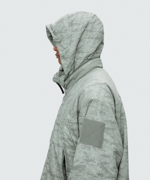MAGIC STICK 『羊たちの沈黙』 Snow Parka モッズコート 白 Kids Printed Insect Shield Mesh Parka 2 Grey(JK-23SK00201GY