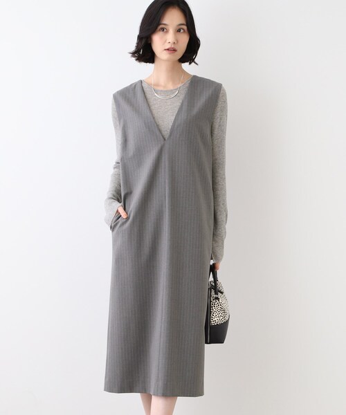 INDIVI（インディヴィ） ワンピース 「洗える」ウールライクジャンパー